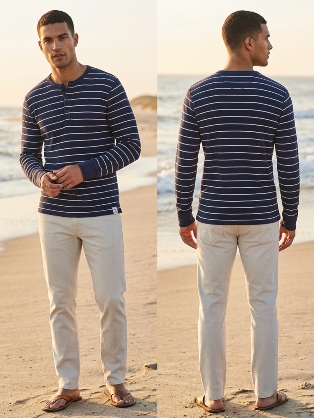 Todd Snyder long sleeve nautical striped henley